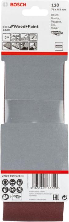 Produktbild Bosch Professional Zubehör PRO X440 Schleifband, 75 x 457 mm, G120 (120)