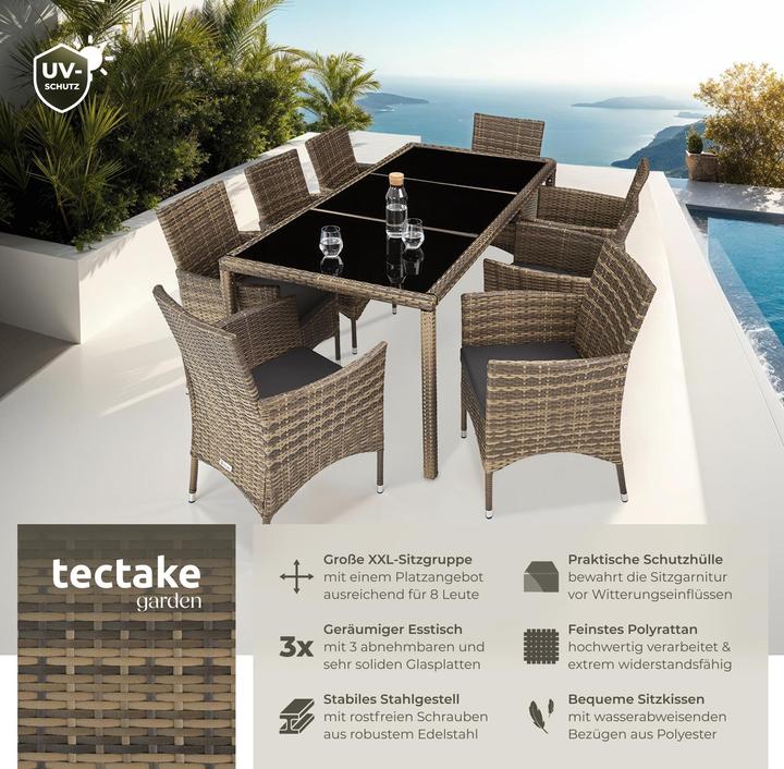 Produktbild tectake Rattan Sitzgruppe Valencia