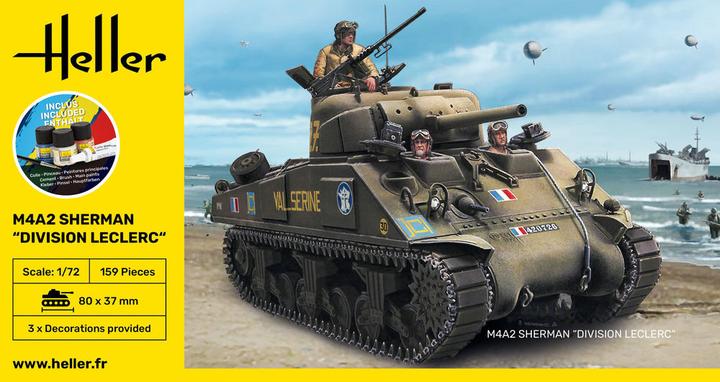 Actual product image Heller STARTER KIT M4A2 Sherman "Division Leclerc" (deco.FR KIT