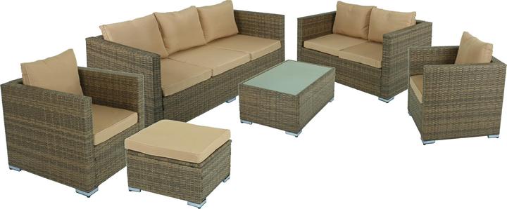 Actual product image Garden Pleasure Murcia seating group, black plastic, metal, 6-piece