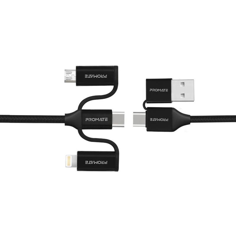 ProMate PentaPower Black 6 in 1 Multikabel (1.20 m, USB 2.0), USB Kabel