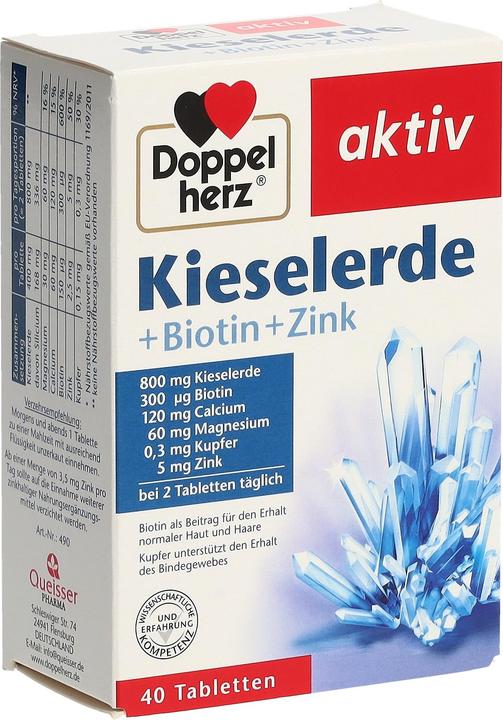 Image du produit Doppelherz Silice + Biotine + Zinc en comprimés, 40 comprimés (40 pièce(s), Cachets)