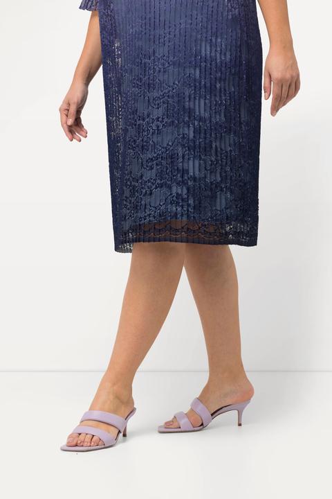 Produktbild Ulla Popken Midikleid, plissierte Spitze, V-Ausschnitt, Halbarm (46, 48)