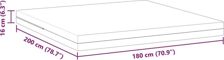 Actual product image vidaXL Foam mattress (180 x 200 cm, Foam core)
