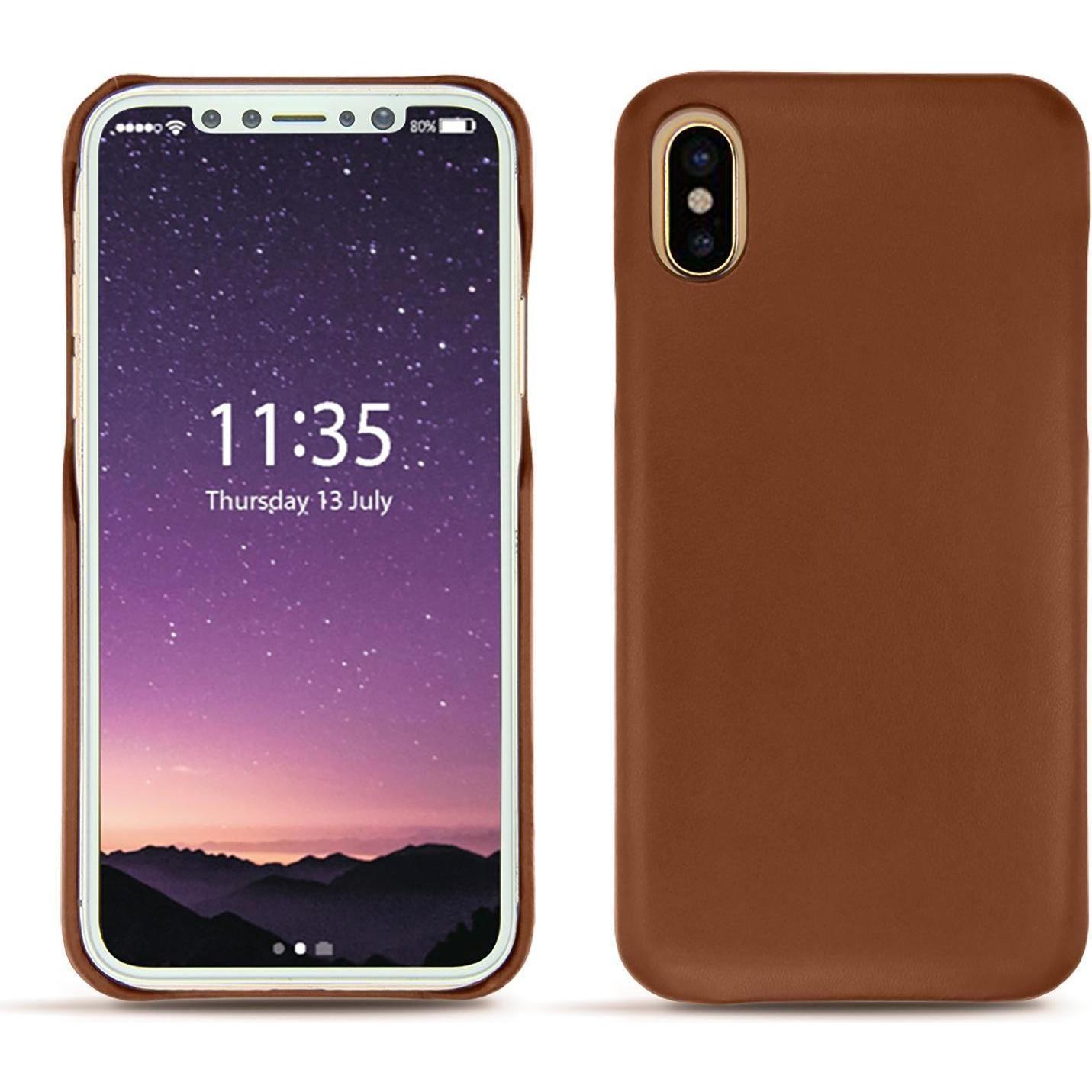 Thumbnail - Noreve Lederschutzhülle (Apple iPhone XS), Smartphone Hülle, Braun