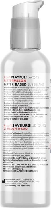 Valori nutrizionali e ingredienti Swiss Navy 4 In 1 Lubrificante Al Gusto Anguria - 118ml (118 ml)