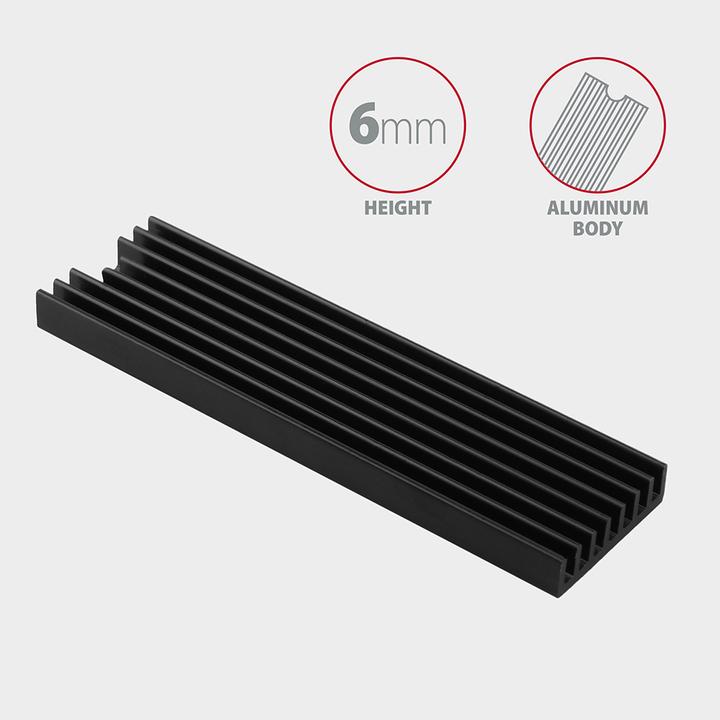 Immagine prodotto Axagon Dissipatore di calore passivo M.2 SSD CLR-M2L6 - 2280, altezza 6 mm, alluminio