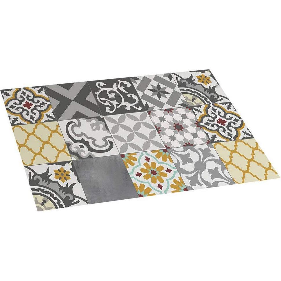 Stor Planet, Tappeto, Tappeto in vinile Croma Patch Grigio Ambra 100 % PVC (45 x 75 cm) (45 x 75 cm)