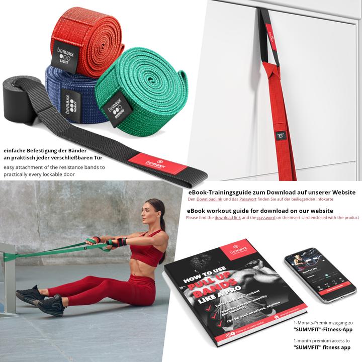 Image du produit BeMaxx Sport Klimmzugband Textil, 3er-Set (Fort, Moyen, Léger)