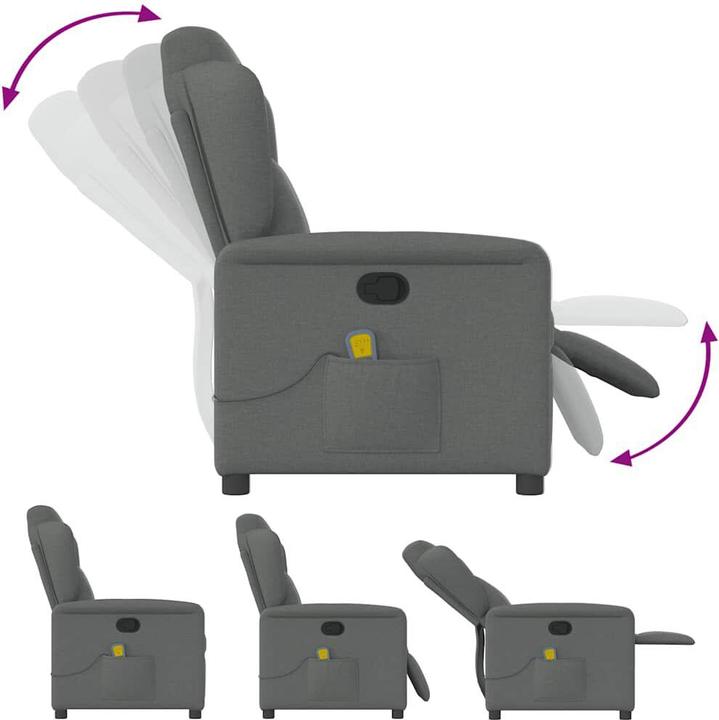 Produktbild vidaXL Massagesessel Dunkelgrau Stoff