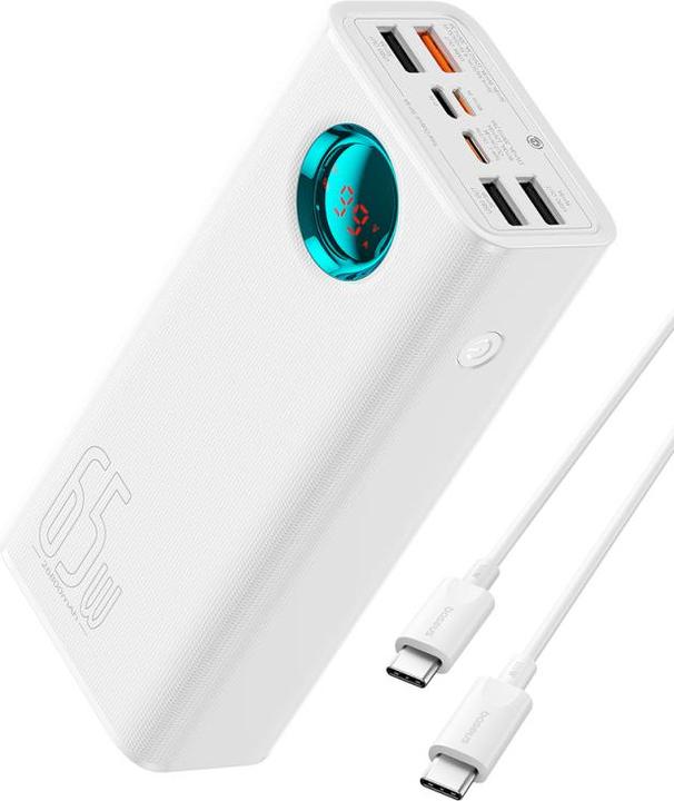 Actual product image Baseus Powerbank Amblight Digital Display, 26800mAh, 65W, QC + PD, White (26800 mAh, 65 W)