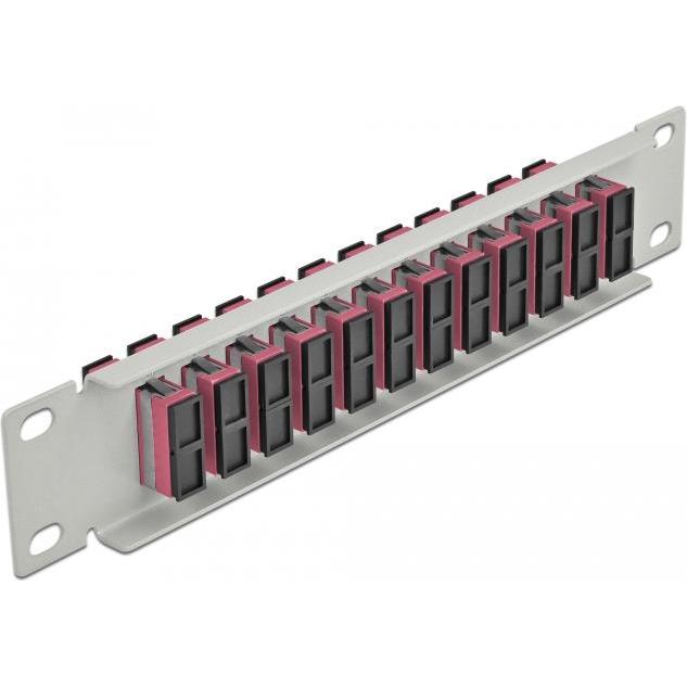 Thumbnail - Delock 10? LWL Patchpanel 12 Port SC Duplex violett 1 HE grau, Server Zubehör, Grau