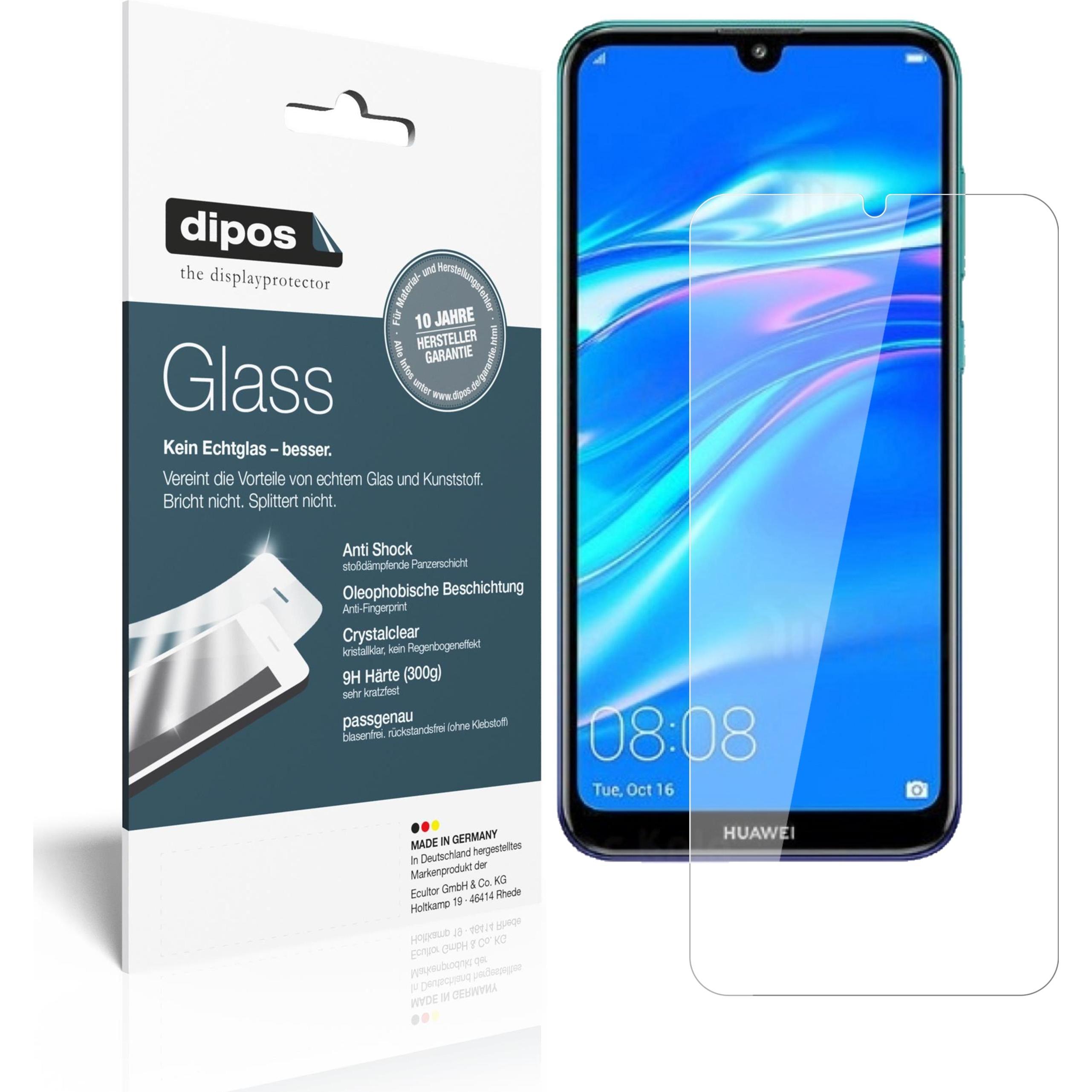 Dipos Displayschutz Anti-Shock (2 Stück, Huawei Y7 Pro (2019)), Smartphone Schutzfolie, Transparent
