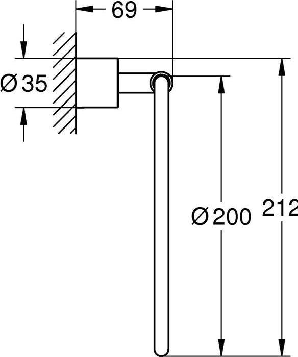 Actual product image Grohe Atrio towel ring