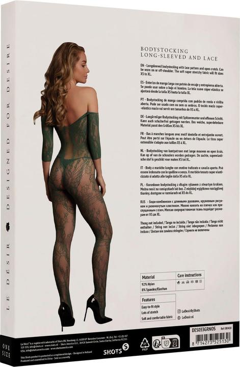 Image du produit Le Désir Dessous de corps à manches longues en dentelle - Queen Size (XL, XXL, 3XL, 4XL)