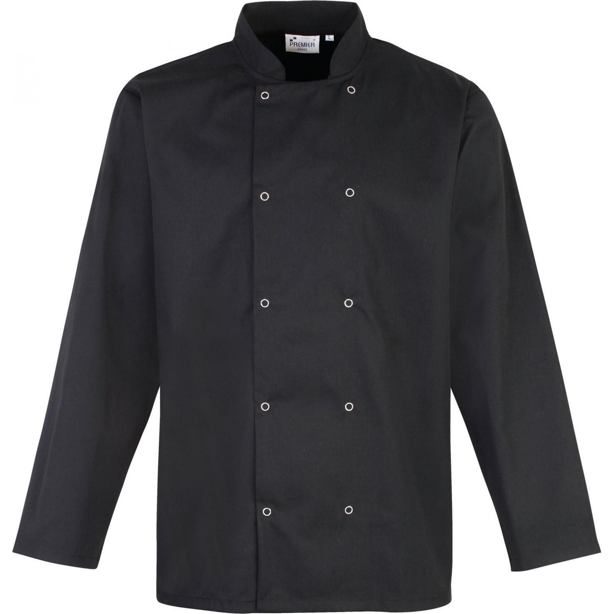 Premier, Arbeitsjacke, Kochjacke mit Druckknöpfen Langarm (L)