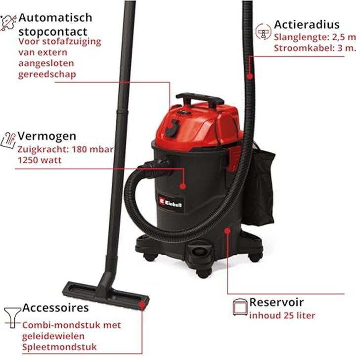 Immagine prodotto Einhell TC-VC 1825 A 2342485 Nass-/Trockensauger 25 l (Aspirapolvere a umido e a secco)
