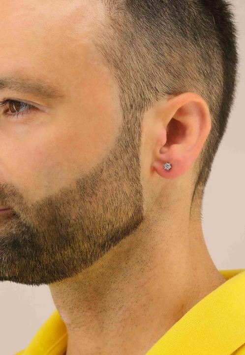 Actual product image Muau Stud earrings 6-handle setting (White gold 750)