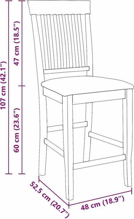 Image du produit VidaXL Tabouret de bar 2 pcs. Blanc Bois massif Hévéa
