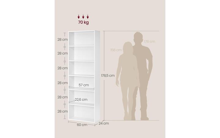 Actual product image Vasagle Bookshelf (60 x 24 x 178.5 cm)