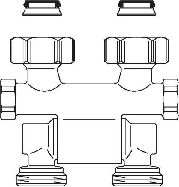 Image du produit Oventrop OV Absperrverschraubung ZBU Multiflex F schwenkbar, 3/4Zoll ÜMx3/4Zoll AG