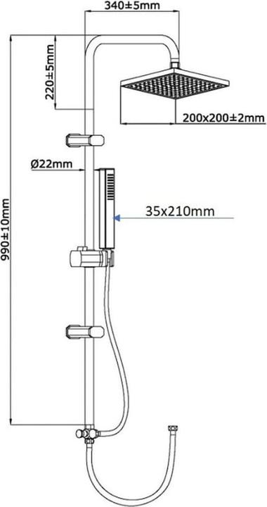 Actual product image Schütte Rain shower bath TOKYO overhead shower set chrome shower system rain shower 60090 (2 Beam types)