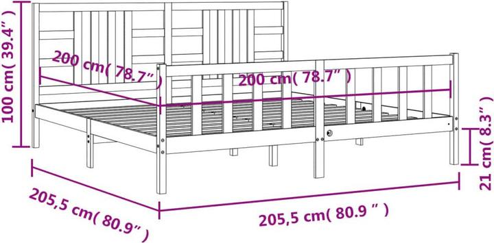 Produktbild vidaXL Bettrahmen (200 x 200 cm)