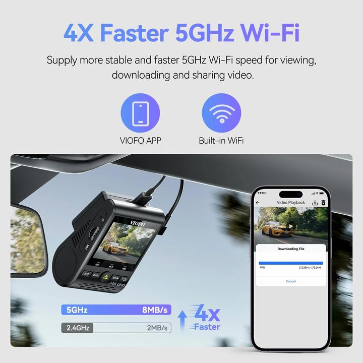 Produktbild Viofo A129 Pro 2CH Duo 4K Wifi GPS - Premium auto dashcam (GPS-Empfänger, WLAN, Eingebautes Display, Eingebautes Mikrofon, 4K)
