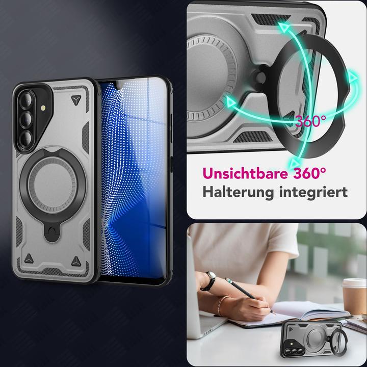 Actual product image Nalia Stormguard - Stabile Panzer Hülle mit MagSafe & 360-Grad Ringhalter - Military Cover (Samsung Galaxy A26)
