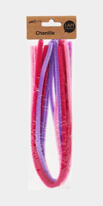 I Am Creative Fil chenille, cure-pipe, fil à plier pour l'artisanat et pour la décoration, mélange rose, 9 mm x... (0.50 m)