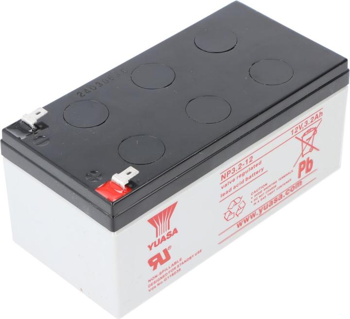 Actual product image Yuasa Akku NP3.2-12, mit Faston 4,8mm Steckkontakten (12 V, 3.20 Ah)