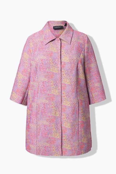 Immagine prodotto Ulla Popken Giacca con design a mosaico, collo da camicia e maniche a 3/4 (54)