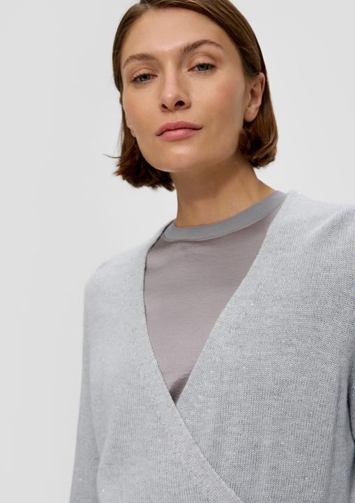 Image du produit s.Oliver Strickpullover Strickpullover in Wickeloptik mit feinen Pailletten (34)