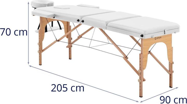 Produktbild Physa Massageliege klappbar extrabreit Massagebank Massagetisch Holzrahmen 227 kg