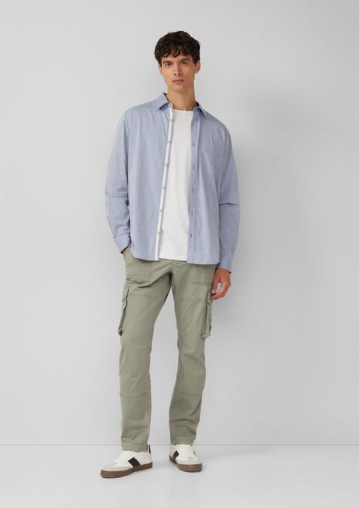 Immagine prodotto s.Oliver Hemd Regular Fit: Gemustertes Langarmhemd mit Brusttasche (L)