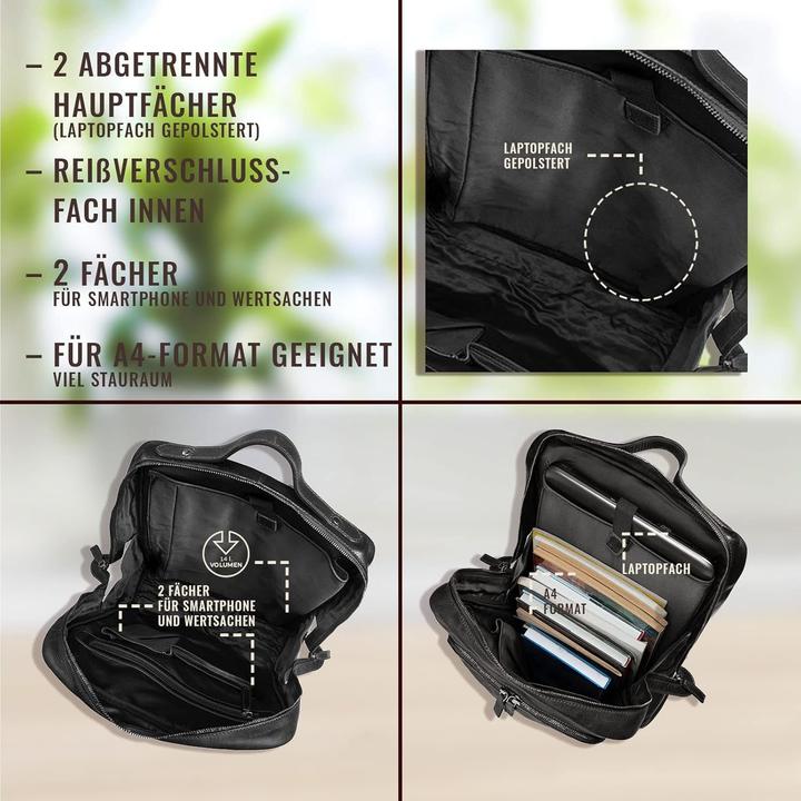 Produktbild Corno d´Oro Lederrucksack mit Organizer-Fach