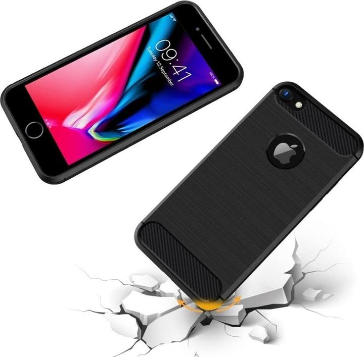 Immagine prodotto Screenguard Apple iPhone SE 2020 Custodia Carbon Brushed Soft TPU (Apple iPhone SE (seconda generazione))
