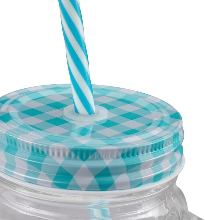 Produktbild Relaxdays Trinkglas mit Strohhalm (0.40 l, 8 x)
