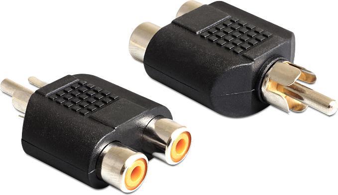 Delock 2x Cinch Buchse - 1x Cinch Stecker (Klinkenadapter)