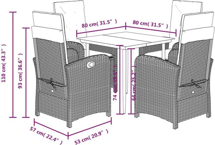 Produktbild vidaXL Garten Essgruppe