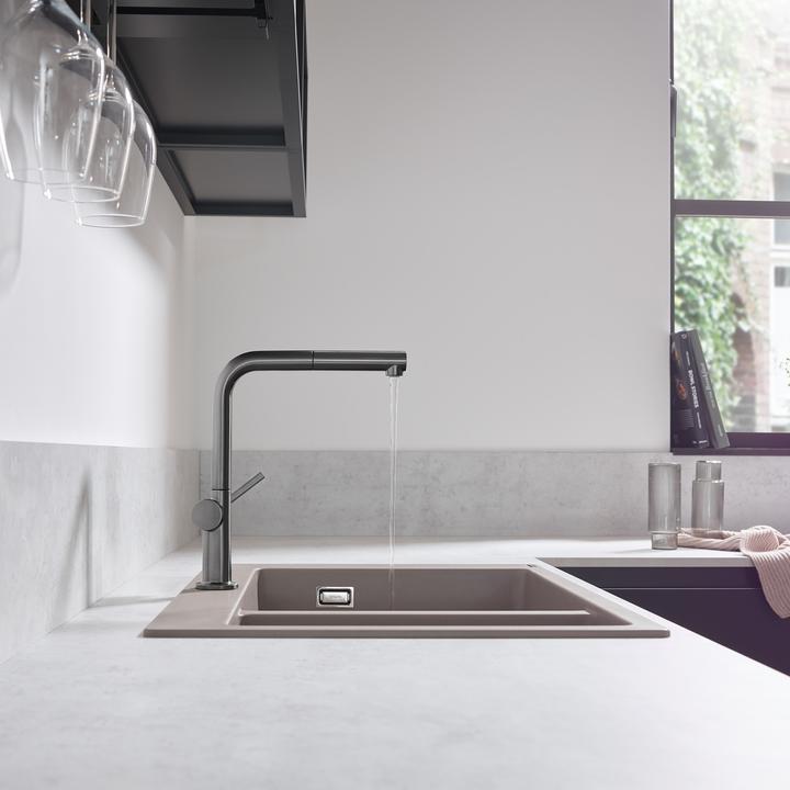 Image du produit hansgrohe Mitigeur d'évier 270 Talis M54 bec extractible 1 jet brushed black chromé