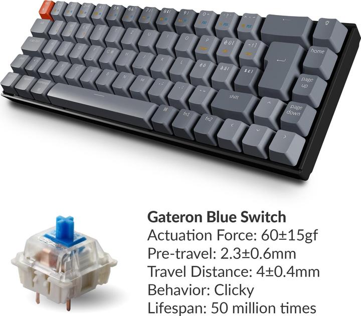 Image du produit Keychron K6 (CH, Filaire, Sans fil)