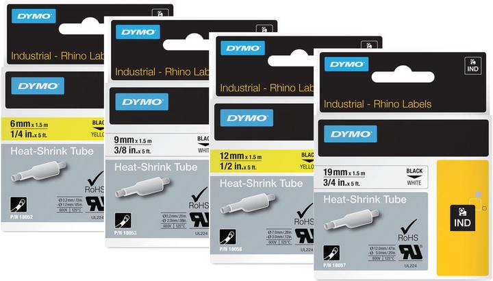 Actual product image Dymo Rhino Heat Shrink Tube 19mm Yellow (1.90 cm, Yellow)