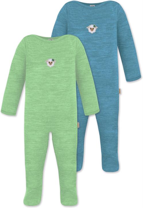 Produktbild Normani 2er Pack MERINO Baby Merino Strampler „Levin" - 9413 (56)