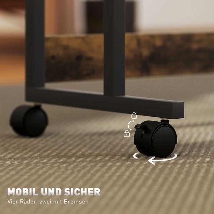 Image du produit Swisshandel24 Höhenverstellbar Schreibtisch, 92 x 40 cm, Computertisch mit Rollen, Plattform