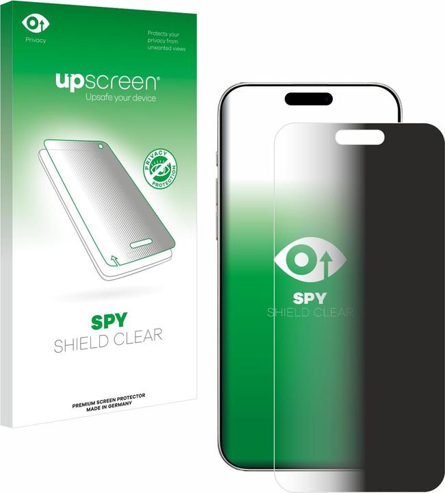 Immagine prodotto upscreen Pellicola privacy antispia Pellicola di protezione dalla luce blu (1 Pezzo/i, Apple iPhone 16 Plus)