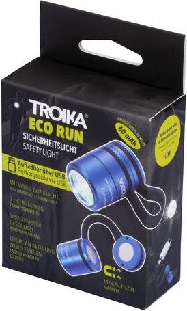 Actual product image Troika ECO RUN Lamp de poche avec lumière LED, 3 fonctions d'éclairage, incl. câble de charge, bleu (3.60 cm)