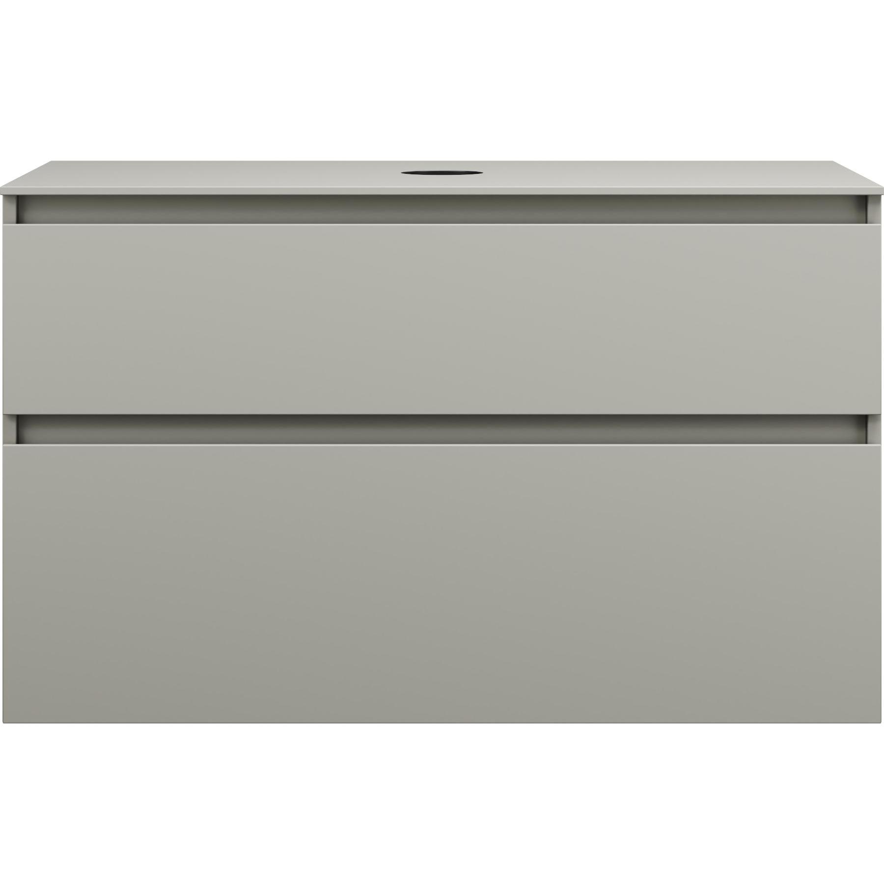 burgbad, Waschtischkonsole, Lin20 Waschtischunterschrank inklusive Konsolenplatte, 2 Auszüge, Tiefe 552, 1002x552x661mm