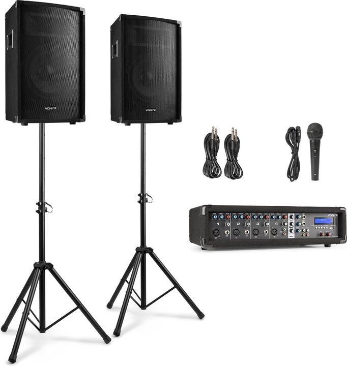 Actual product image Vonyx Professional karaoke set - VX210 - With 2x 10 inch speakers - 4 channel mixers with built -in (Passive, 2x 500 W)