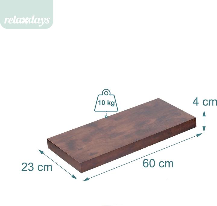 Relaxdays 3x mensole parete